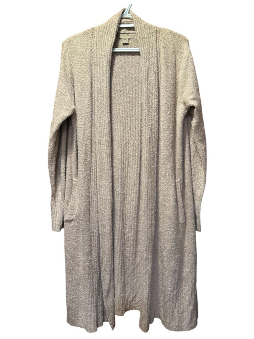 Barefoot Dreams Open-Front Longline Knit Cardigan Sweater - Cream